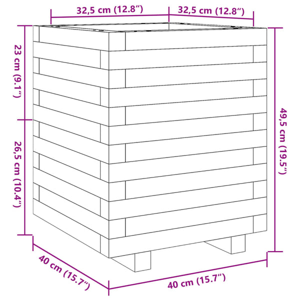 vidaXL Planter 40x40x49.5 cm Solid Douglas Fir