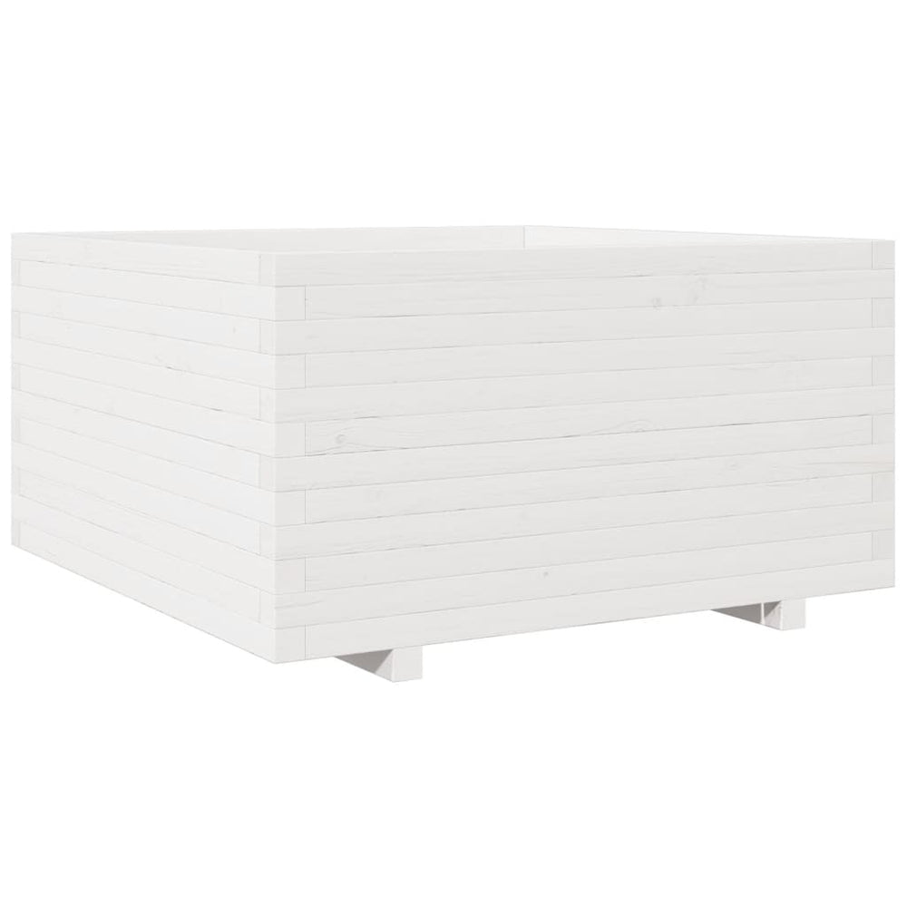 vidaXL Planter White 90x90x49.5 cm Solid Pine Wood