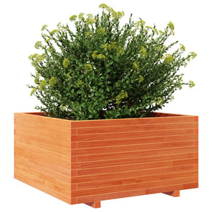 vidaXL Planter Wax Brown 90x90x49.5 cm Solid Pine Wood