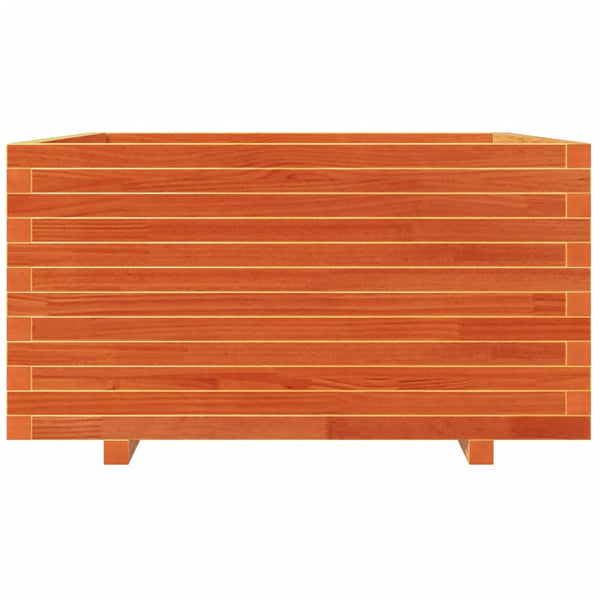 vidaXL Planter Wax Brown 90x90x49.5 cm Solid Pine Wood