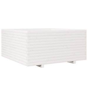 vidaXL Garden Planter White 100x100x49.5 cm Solid Pine Wood