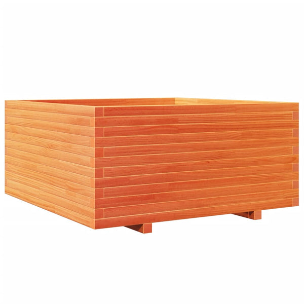vidaXL Planter Wax Brown 100x100x49.5 cm Solid Pine Wood