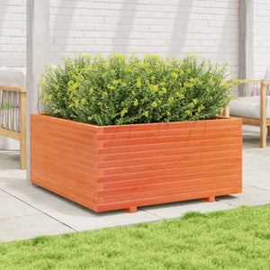 vidaXL Planter Wax Brown 100x100x49.5 cm Solid Pine Wood