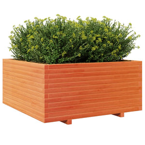 vidaXL Planter Wax Brown 100x100x49.5 cm Solid Pine Wood