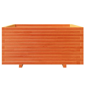 vidaXL Planter Wax Brown 100x100x49.5 cm Solid Pine Wood