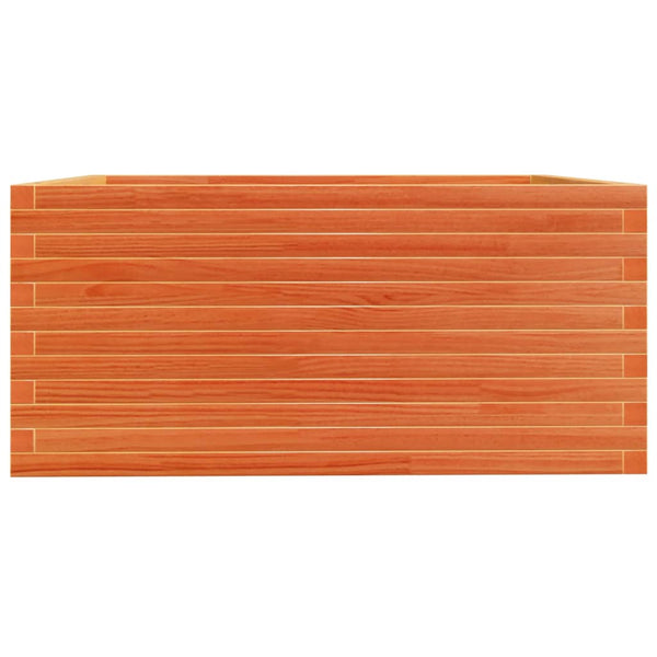 vidaXL Planter Wax Brown 100x100x49.5 cm Solid Pine Wood
