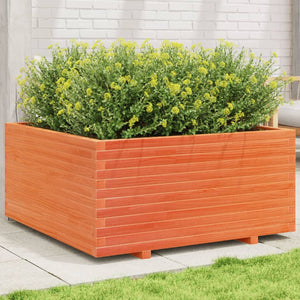 vidaXL Planter Wax Brown 100x100x49.5 cm Solid Pine Wood