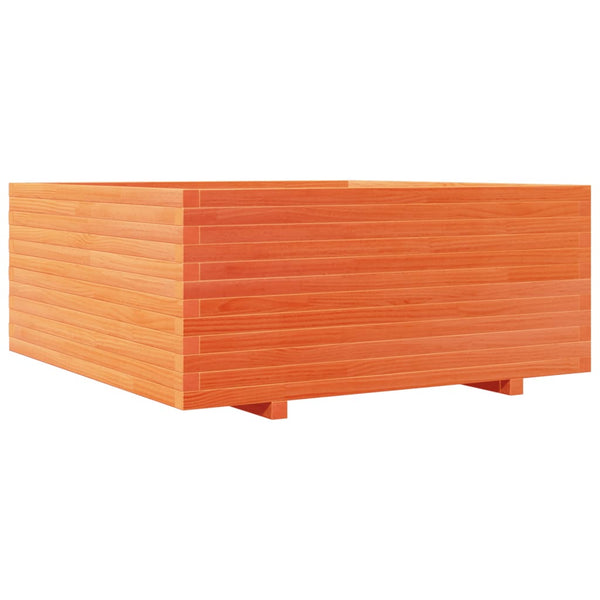 vidaXL Grow Bed Wax Brown 110x110x49.5 cm Solid Pine Wood