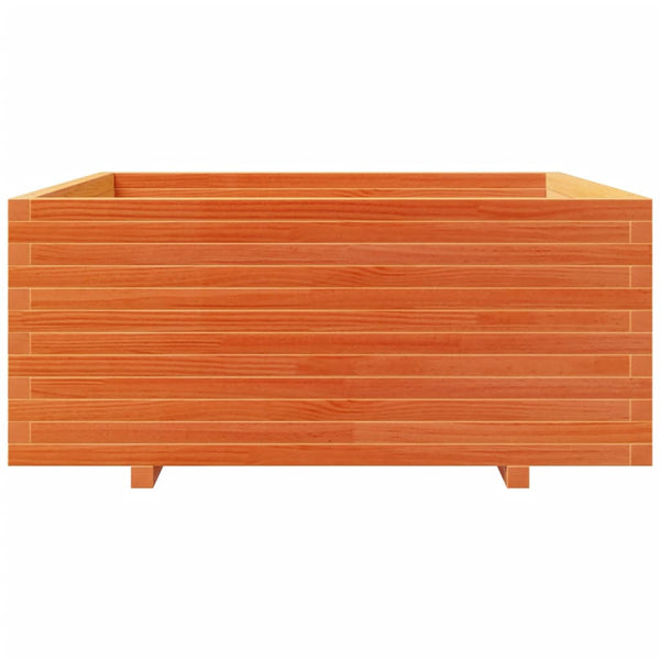 vidaXL Grow Bed Wax Brown 110x110x49.5 cm Solid Pine Wood