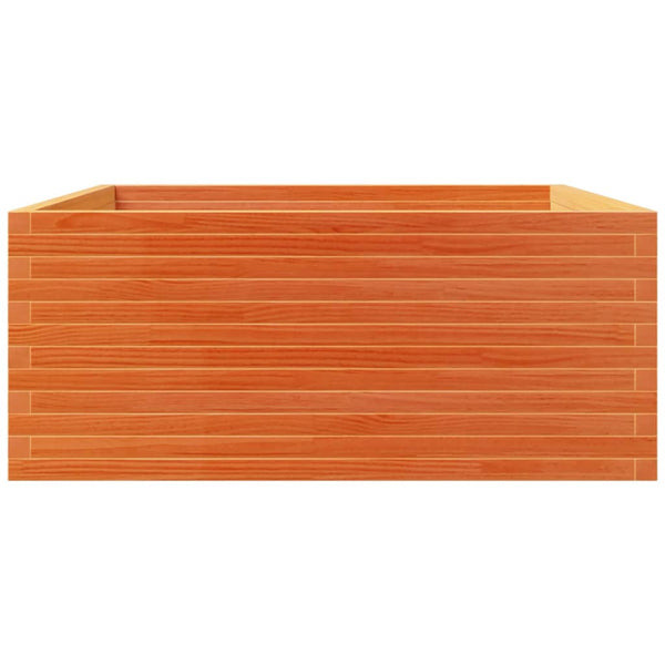vidaXL Grow Bed Wax Brown 110x110x49.5 cm Solid Pine Wood