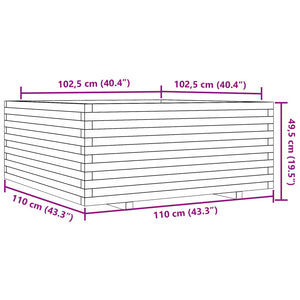 vidaXL Planter 110x110x49.5 cm Impregnated Pine Wood