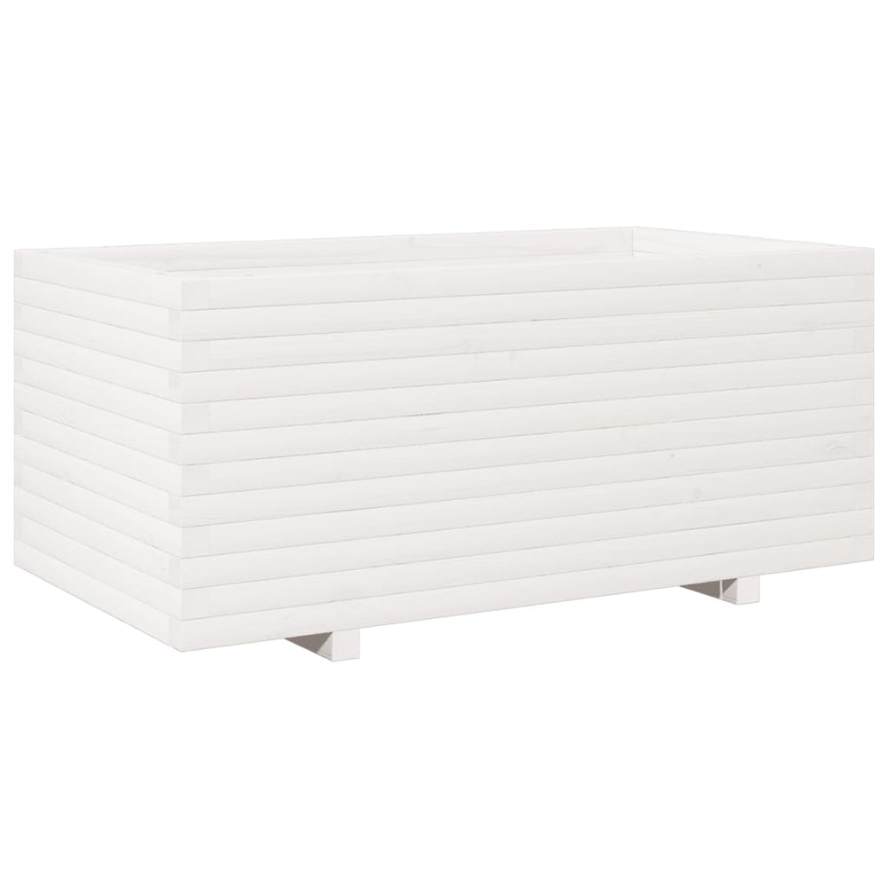 vidaXL Garden Planter White 110x60x49.5 cm Solid Pine Wood