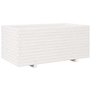 vidaXL Garden Planter White 110x60x49.5 cm Solid Pine Wood