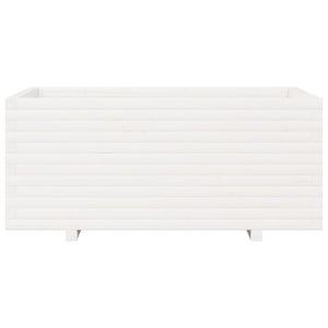 vidaXL Garden Planter White 110x60x49.5 cm Solid Pine Wood