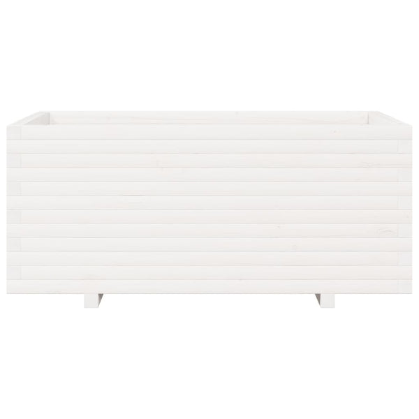 vidaXL Garden Planter White 110x60x49.5 cm Solid Pine Wood
