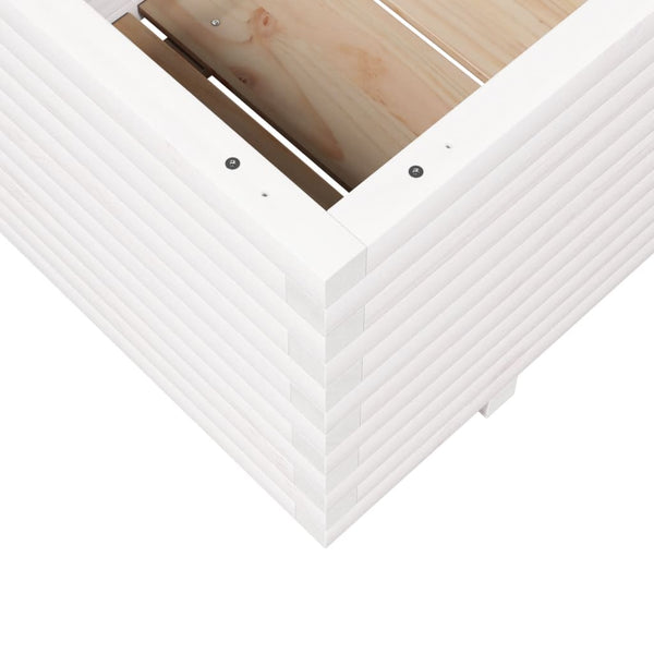 vidaXL Garden Planter White 110x60x49.5 cm Solid Pine Wood