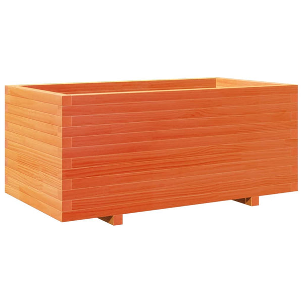 vidaXL Planter Waxed Brown 110x60x49.5 cm Solid Pine Wood