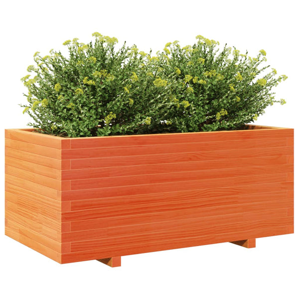 vidaXL Planter Waxed Brown 110x60x49.5 cm Solid Pine Wood