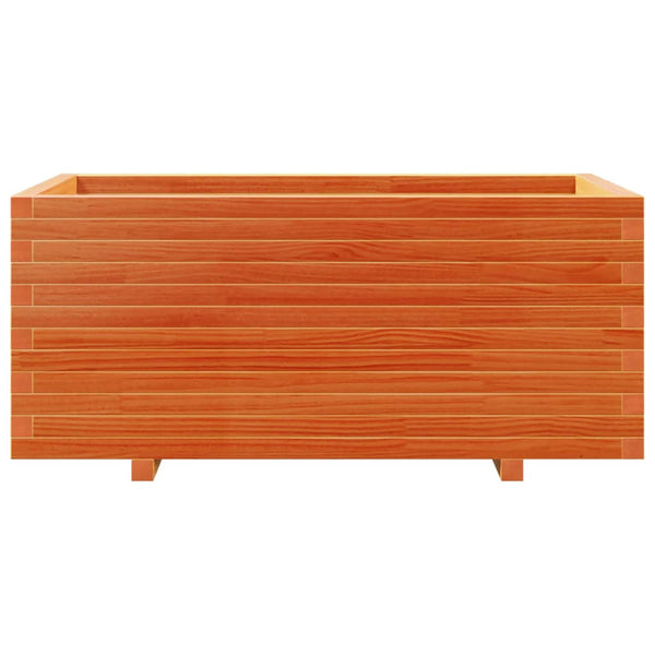 vidaXL Planter Waxed Brown 110x60x49.5 cm Solid Pine Wood