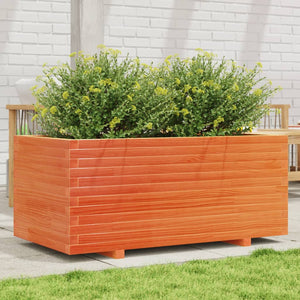 vidaXL Planter Waxed Brown 110x60x49.5 cm Solid Pine Wood