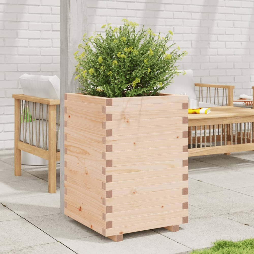 vidaXL Planter 50x50x72.5 cm Solid Pine Wood