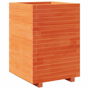 vidaXL Garden Planter Wax Brown 50x50x72.5 cm Solid Pine Wood