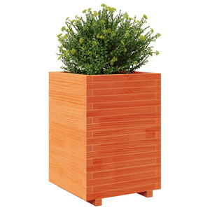 vidaXL Garden Planter Wax Brown 50x50x72.5 cm Solid Pine Wood