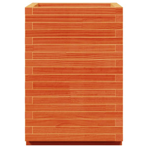 vidaXL Garden Planter Wax Brown 50x50x72.5 cm Solid Pine Wood