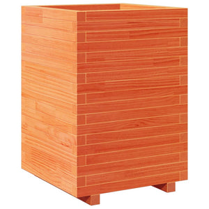 vidaXL Garden Planter Wax Brown 50x50x72.5 cm Solid Pine Wood