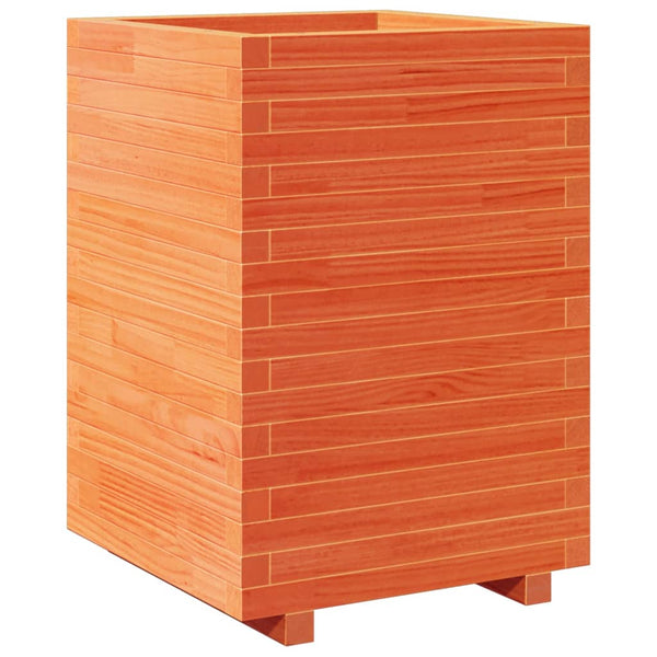 vidaXL Garden Planter Wax Brown 50x50x72.5 cm Solid Pine Wood