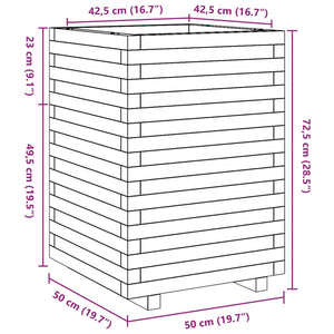 vidaXL Planter 50x50x72.5 cm Solid Douglas Fir Wood
