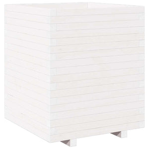 vidaXL Planter White 60x60x72.5 cm Solid Pine Wood