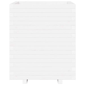 vidaXL Planter White 60x60x72.5 cm Solid Pine Wood
