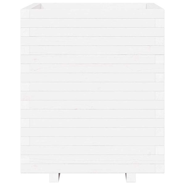 vidaXL Planter White 60x60x72.5 cm Solid Pine Wood