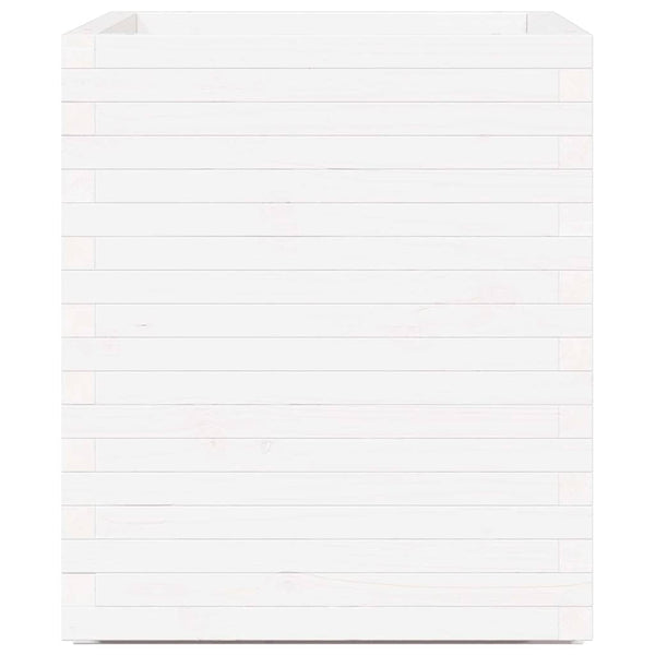 vidaXL Planter White 60x60x72.5 cm Solid Pine Wood