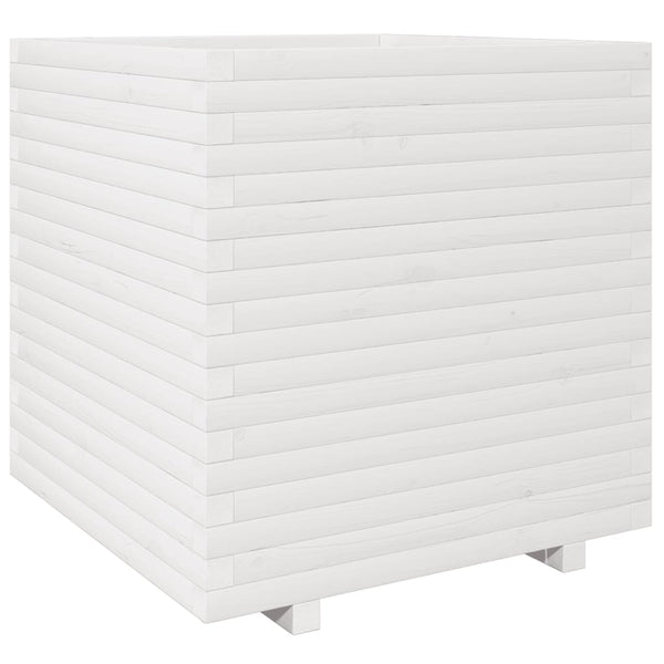 vidaXL Planter White 70x70x72.5 cm Solid Pine Wood