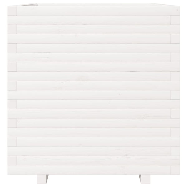 vidaXL Planter White 70x70x72.5 cm Solid Pine Wood