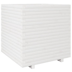 vidaXL Planter White 70x70x72.5 cm Solid Pine Wood