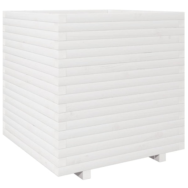 vidaXL Planter White 70x70x72.5 cm Solid Pine Wood