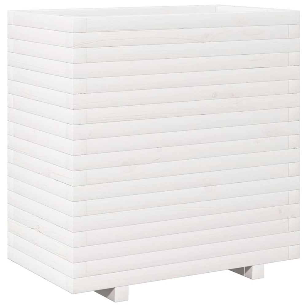 vidaXL Planter White 70x40x72.5 cm Solid Pine Wood
