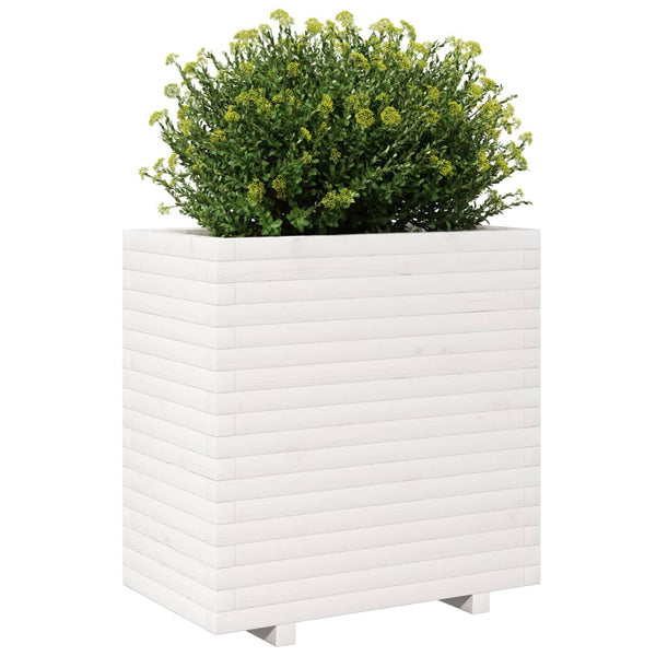 vidaXL Planter White 70x40x72.5 cm Solid Pine Wood