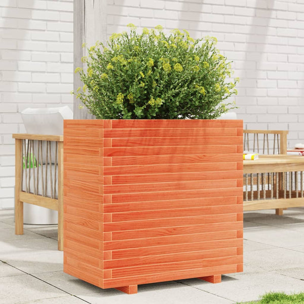 vidaXL Planter Wax Brown 70x40x72.5 cm Solid Pine Wood