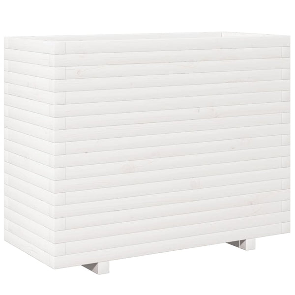 vidaXL Planter White 90x40x72.5 cm Solid Pine Wood