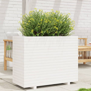 vidaXL Planter White 90x40x72.5 cm Solid Pine Wood