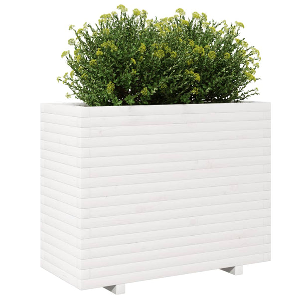 vidaXL Planter White 90x40x72.5 cm Solid Pine Wood