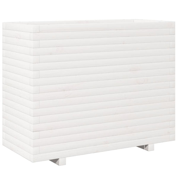 vidaXL Planter White 90x40x72.5 cm Solid Pine Wood