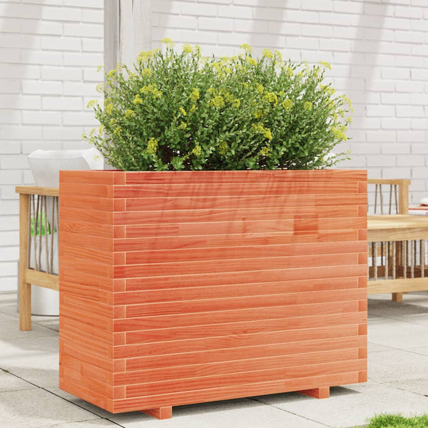 vidaXL Planter Wax Brown 90x40x72.5 cm Solid Pine Wood