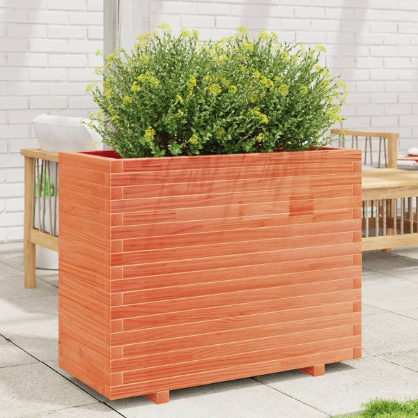vidaXL Planter Wax Brown 90x40x72.5 cm Solid Pine Wood