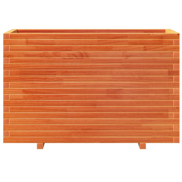 vidaXL Planter Waxed Brown 110x40x72.5 cm Solid Pine Wood