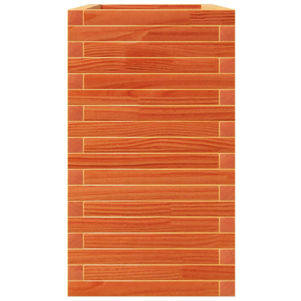 vidaXL Planter Waxed Brown 110x40x72.5 cm Solid Pine Wood
